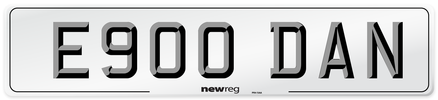 E900 DAN Number Plate from New Reg